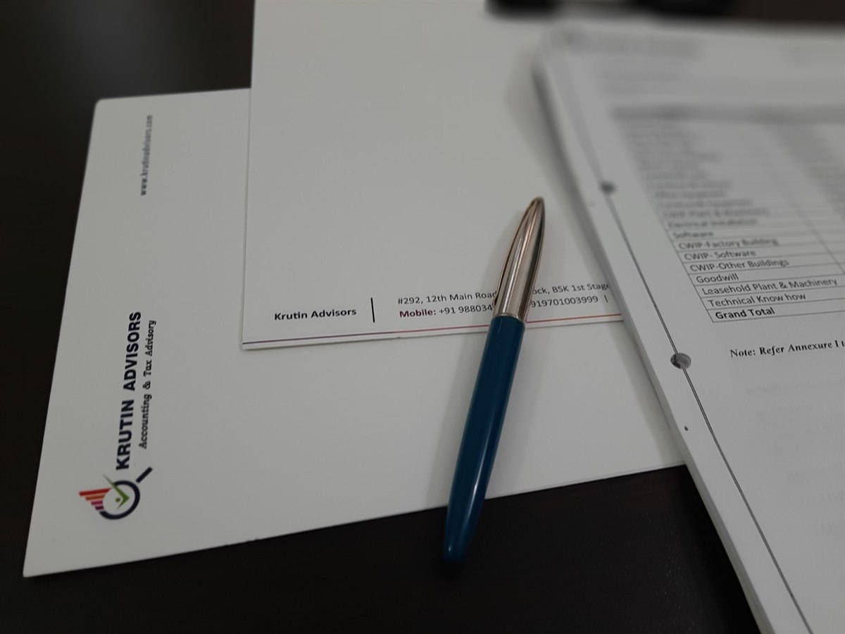 Krutin Advisors branded stationery and correspondence